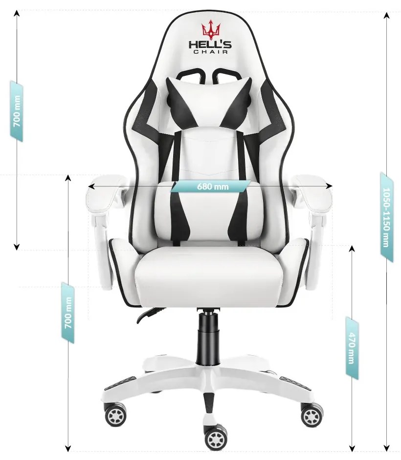 Gyerek gamer szék HC-1007 - fehér-fekete