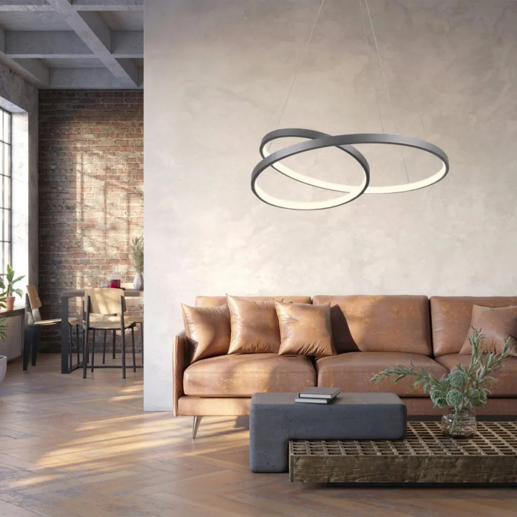 POLUX 328021 ZEFIRA Modern Led Függesztett Lámpa Antracit LED IP20