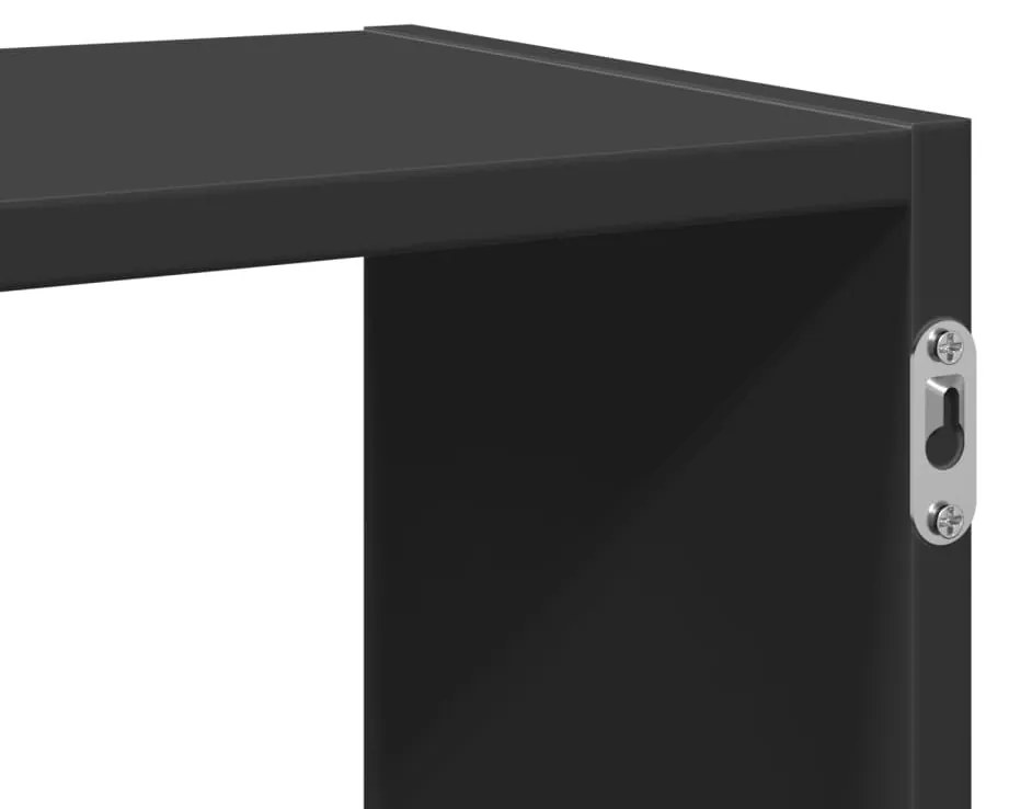 fekete szerelt fa fali polc 100 x 25 x 50 cm