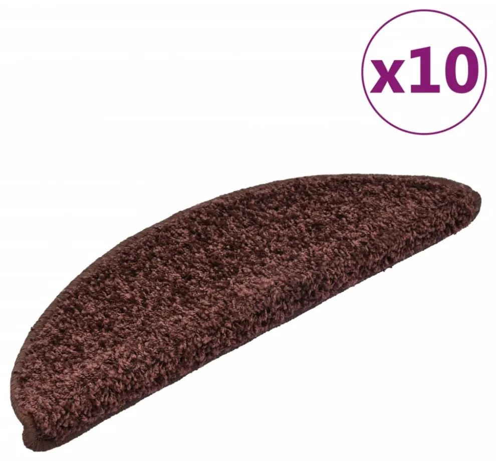 10 db barna lépcsőszőnyeg 56 x 17 x 3 cm