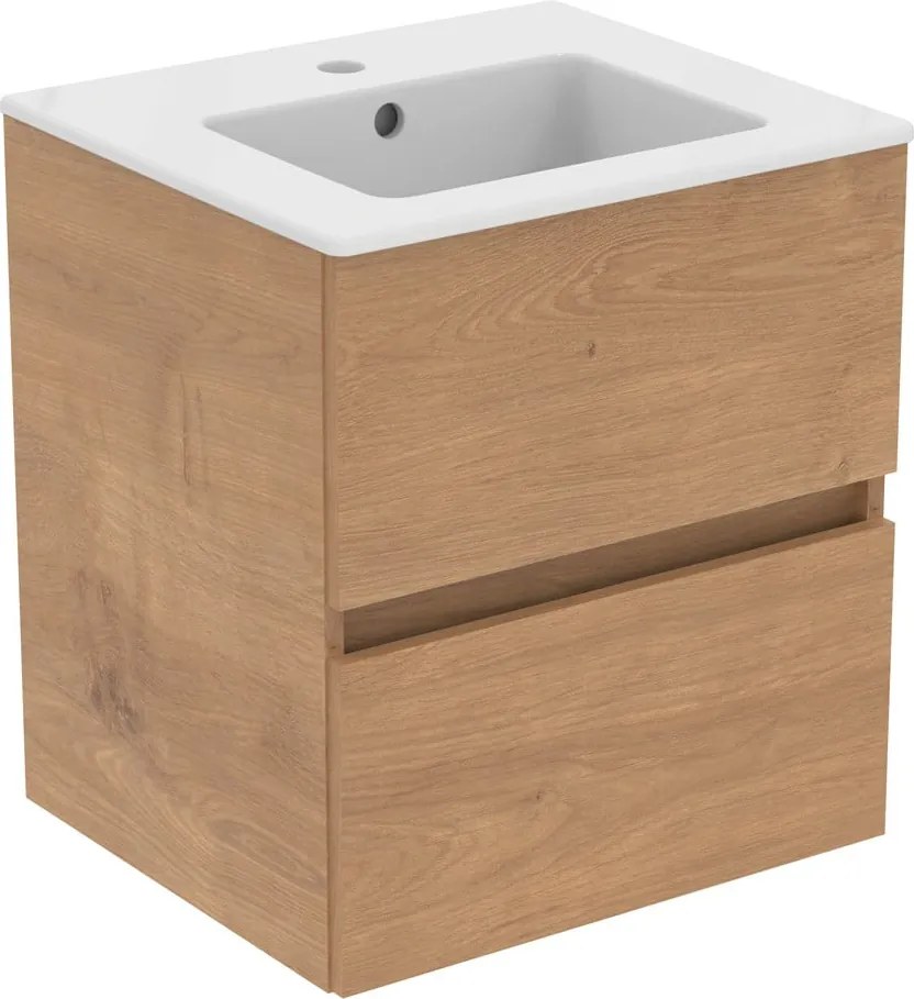 Natúr színű fali mosdó alatti szekrény tölgyfa dekorral 50x55 cm Eurovit+ – Ideal Standard