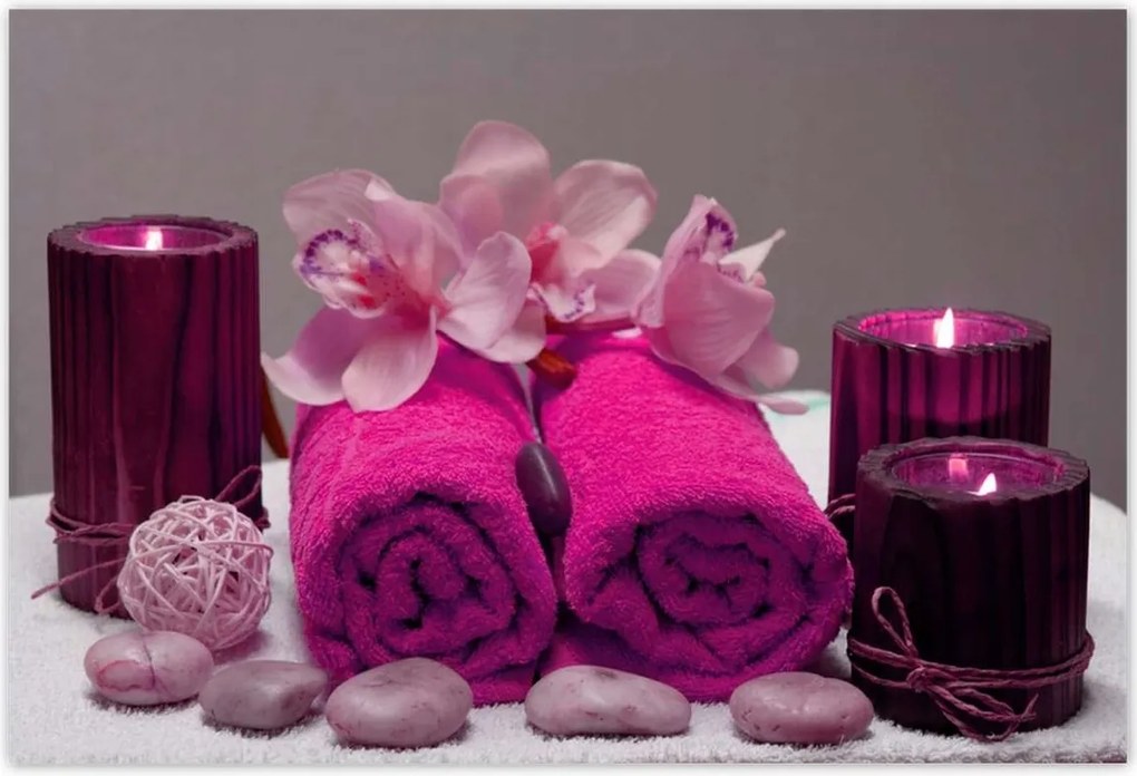 Poszterek 200x135 Lila törölköző Virág