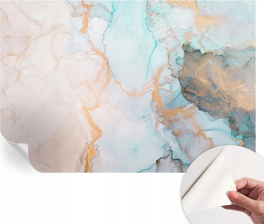 Modern öntapadós fali fotótapéta Akvarell hullámok 104x70 cm