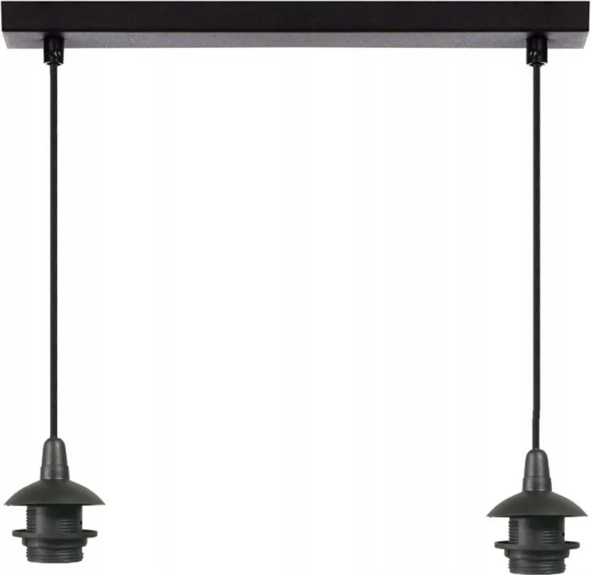 Túlnyúló Díszléc Függőlámpa Alap Fekete E27 Függeszték Lámpabúra 2 Db