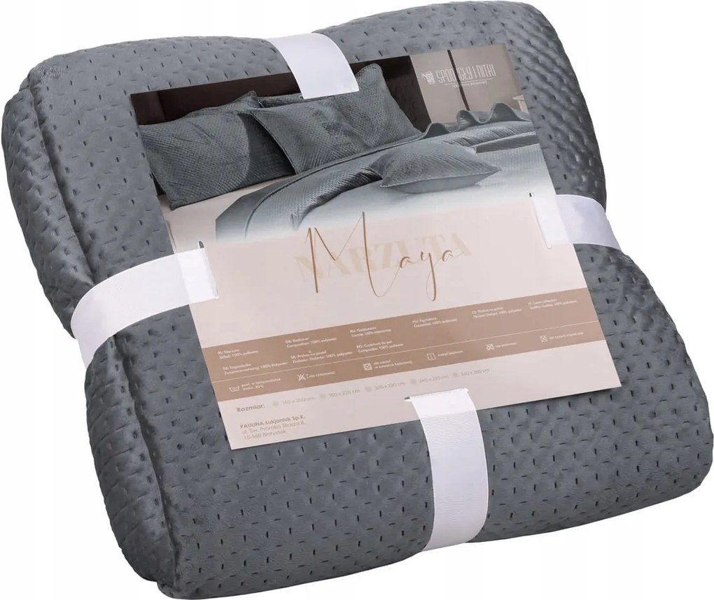 Dekoratív ágytakaró Maya 80x160 velúr steppelt grafit