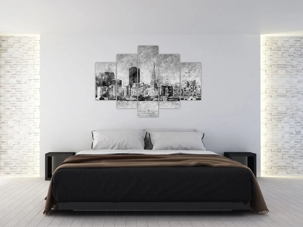 Kép - Kávé művészeti város (150x105 cm)