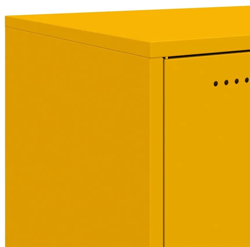 mustársárga acél tálalószekrény 68x39x72 cm