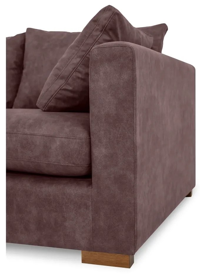 Sötétbarna bőrutánzat sarokkanapé (bal oldali) Hamburg – Scandic