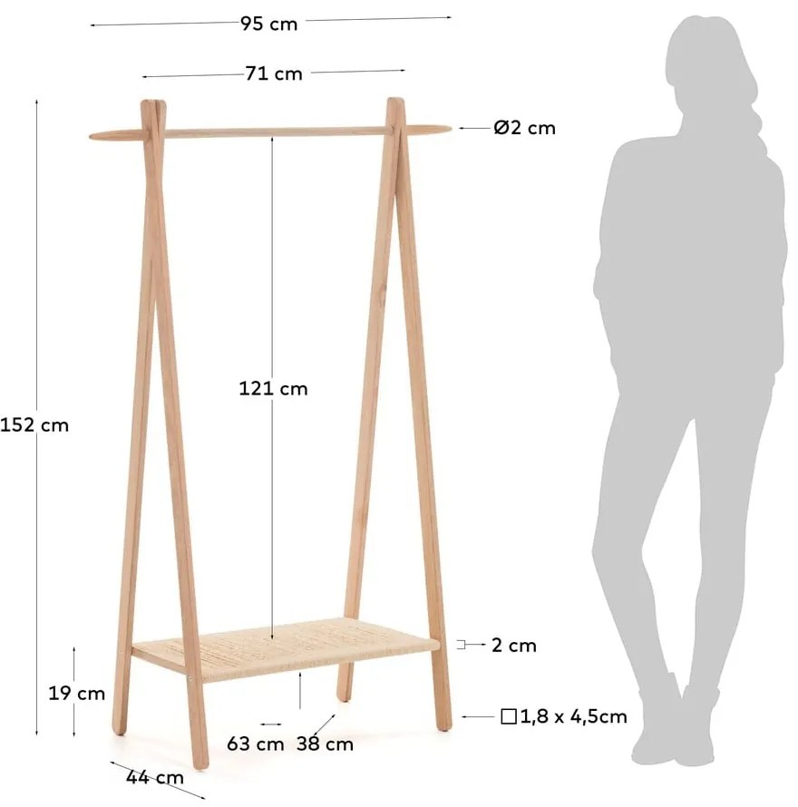 Natane kőrisfa ruhatartó állvány - Kave Home