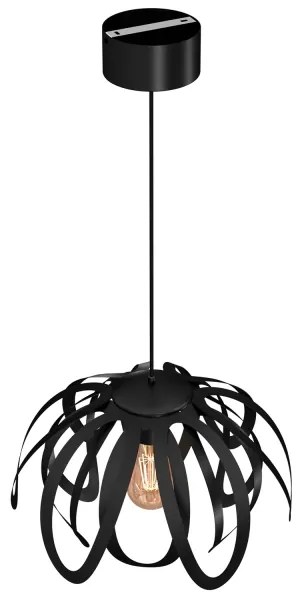 Csillár zsinóron ORCHID 1xE27/60W/230V fekete