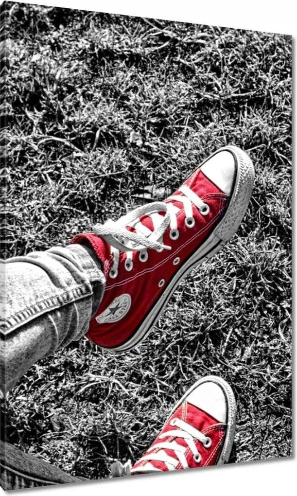 Vászonkép 70x100 Piros tornacipő Cipők