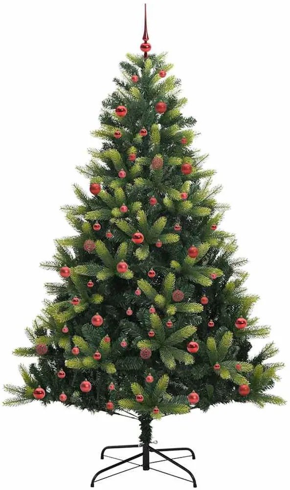 Mesterséges Hajlított Karácsonyfa 300 LED-del Zöld 210 cm