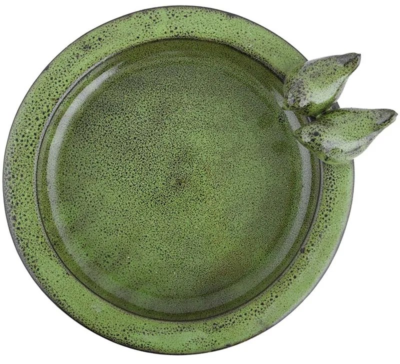 Kerámia madáritató állvány, zöld