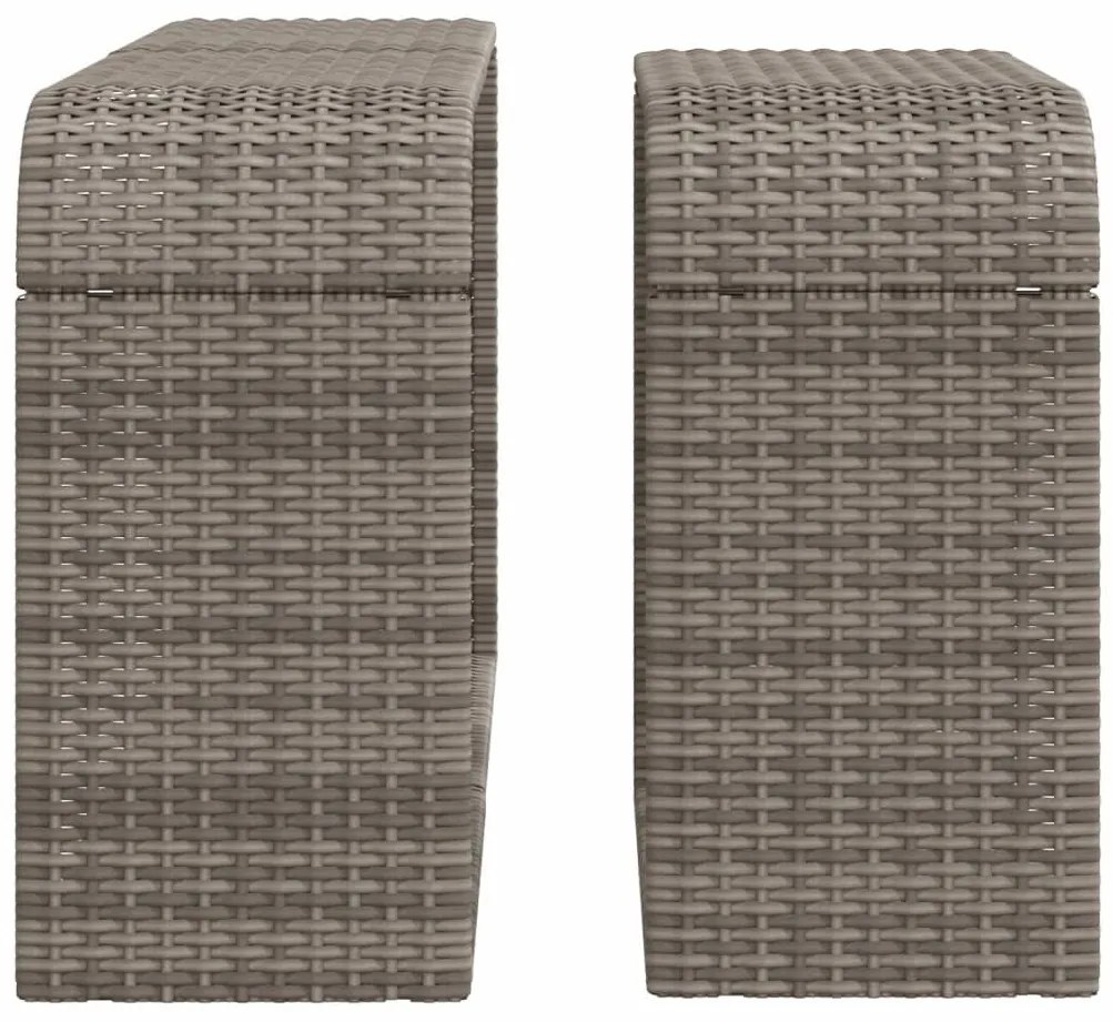 2 db szürke polyrattan tárolópolc