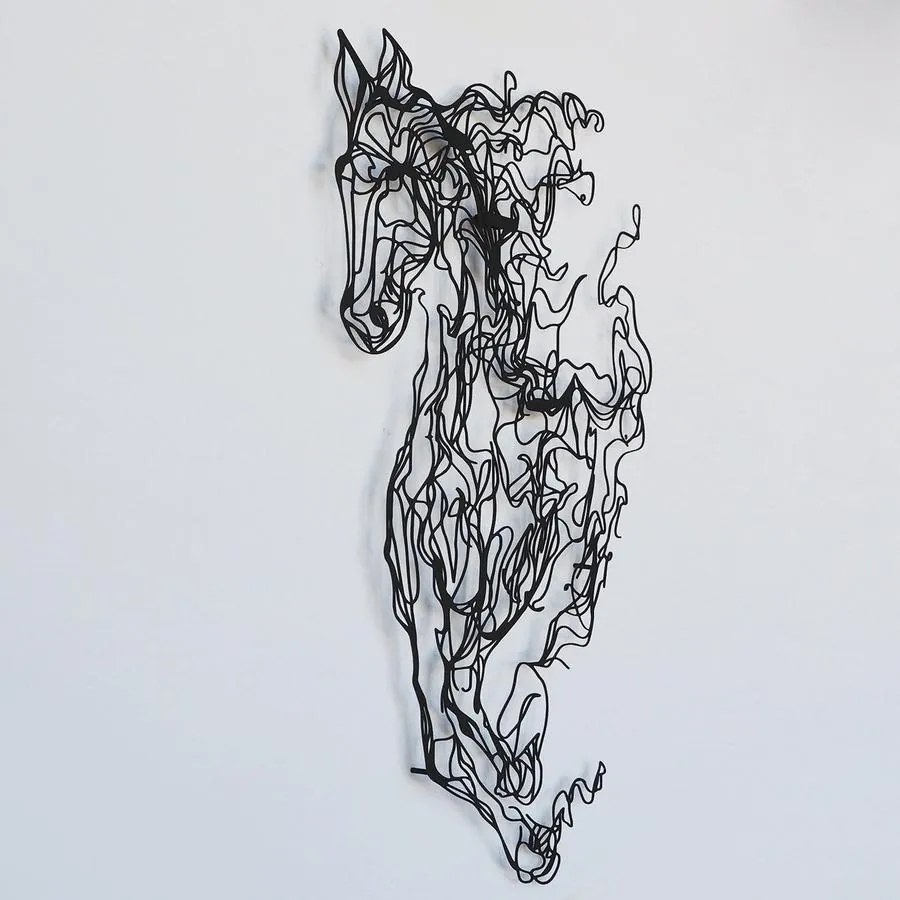 Fém fali dekoráció, Metal Horse Line Art - APT724