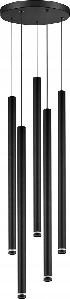 Mennyezeti Lámpa Függő Plafon Csillár Cső Jégcsap Fekete 5x G9 Modern