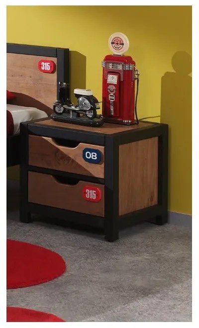 Alex barna borovi fenyő éjjeliszekrény - Vipack