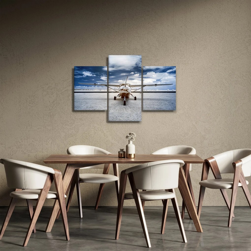 Egy motoros repülőgép képe (90x60 cm)