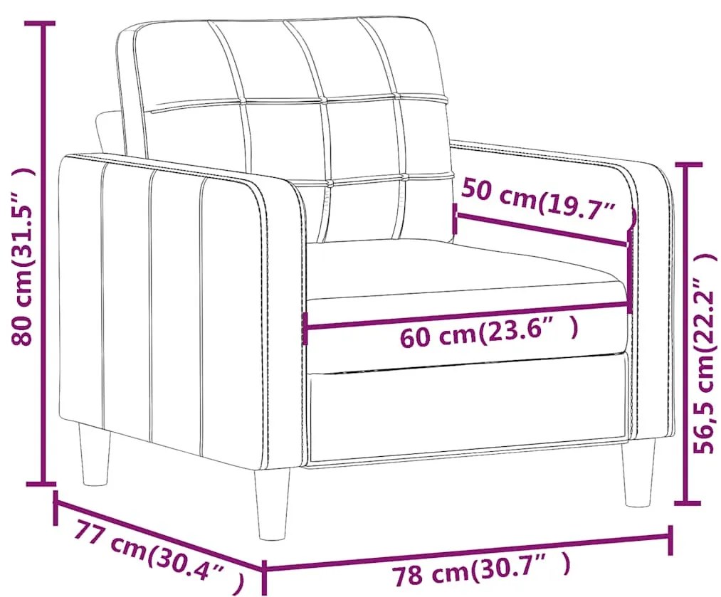 bordó szövet kanapéfotel 60 cm