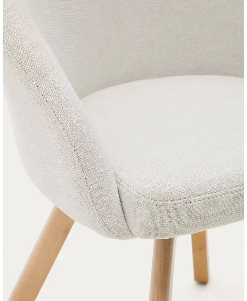 Krémszínű kárpitozott étkezőfotel Marvin – Kave Home