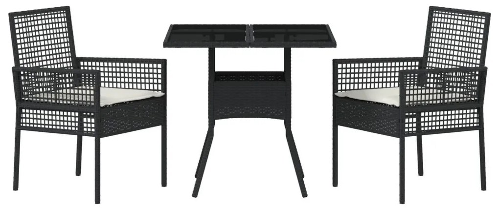 3 darabos kertibútor szett világosszürke polyrattan