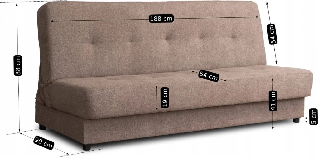 Ágyazható kanapé barna színben ARUBA