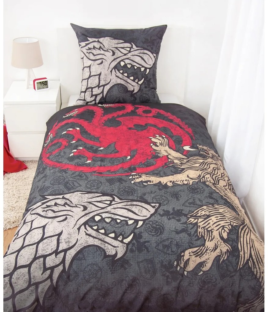 Herding Pamut ágynemű Game of Thrones, 135 x 200cm, 80 x 80 cm