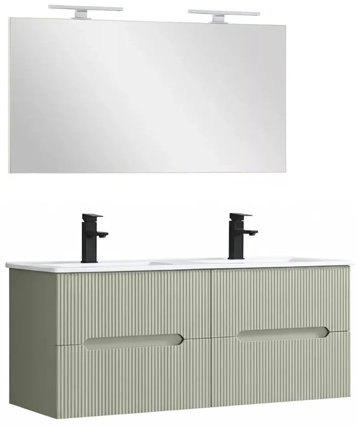 Trent Fürdőszobabútor 120 cm kerámia mosdóval tükörrel 60x120 cm zöld