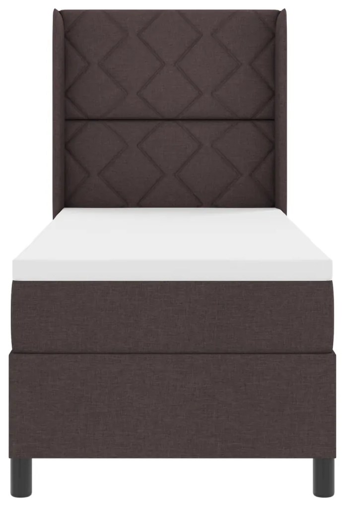 Boxspring Ágy Matrac Ezüst Barna 80x200 cm Szövet