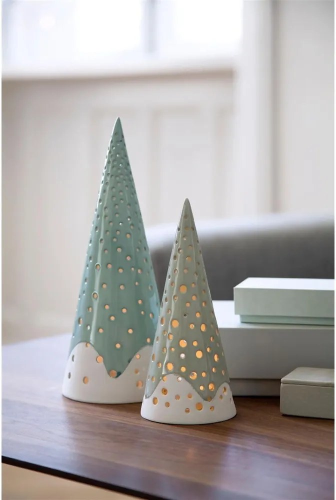 Nobili türkiz csontporcelán karácsonyi gyertyatartó, magasság 25,5 cm - Kähler Design