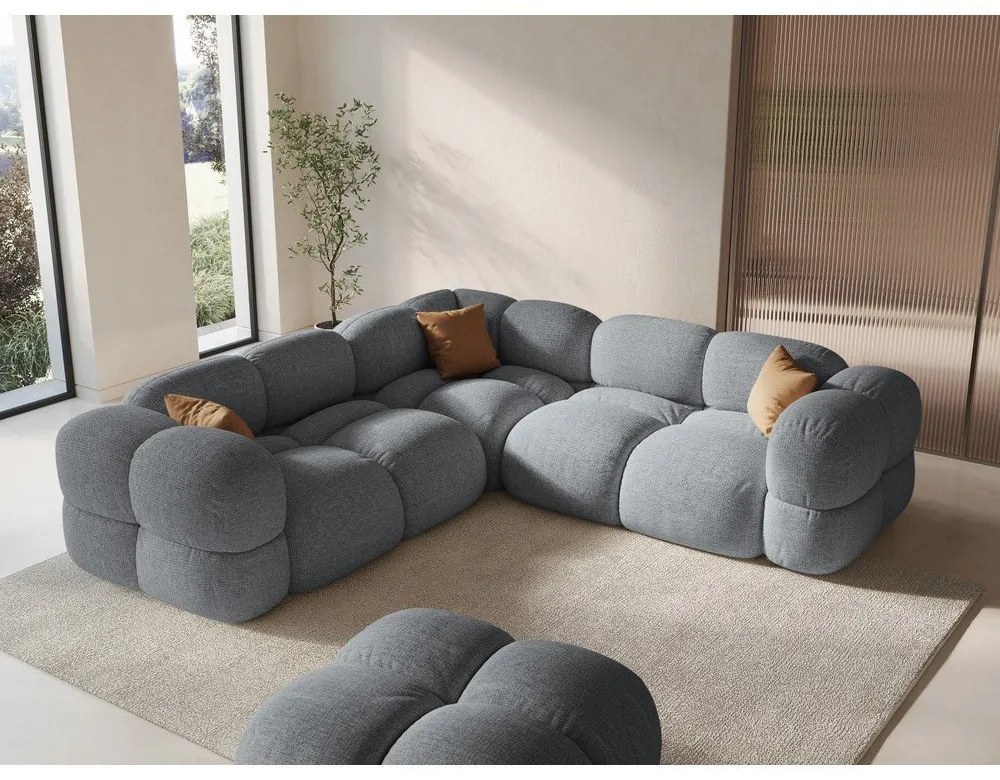 Szürke sarokkanapé Loretto – Cosmopolitan Design
