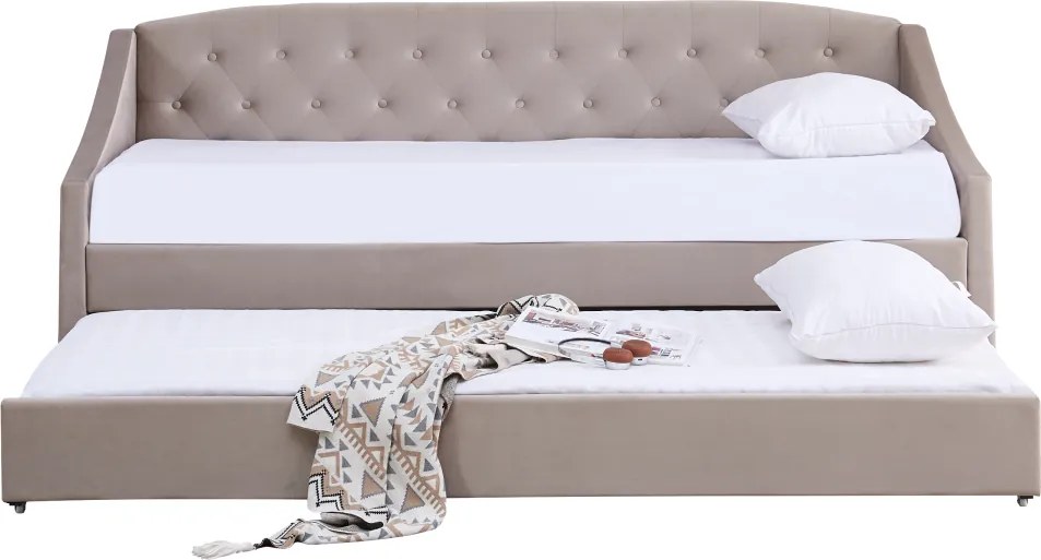 Kihúzható ágy, barnásszürke Taupe, ALODA