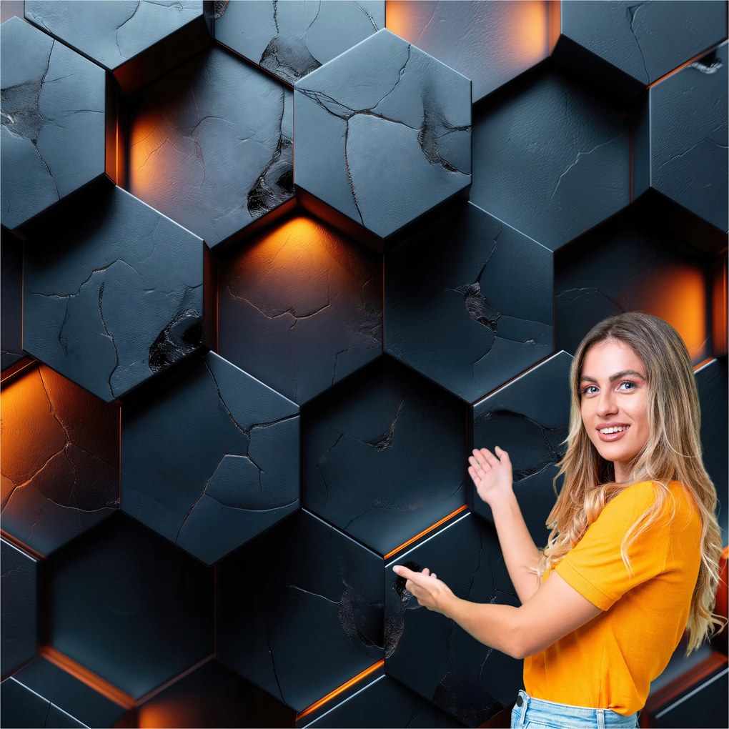 3D Ifjúsági Fotótapéta Hexagon Méhsejt Fiúknak 294x260 HPM02F