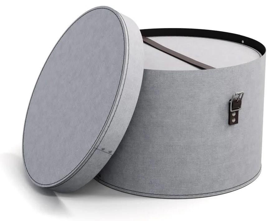 Világosszürke fedeles karton tárolódoboz szett 2 db-os ø 37,5x25,5 cm Rut Canvas Paper Laminate – Bigso