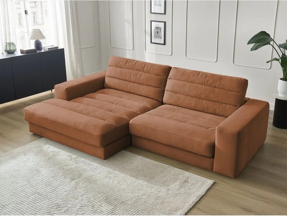 Narancssárga bársony sarokkanapé (bal oldali-heverő résszel) Sierra – Bobochic Paris