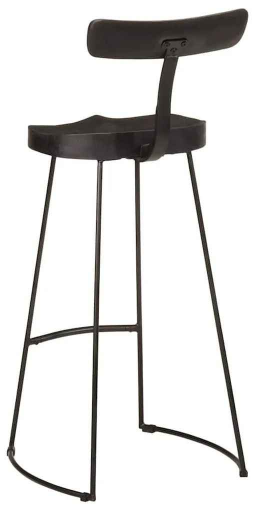 2 db fekete tömör mangófa bárszékek 49x43x103 cm