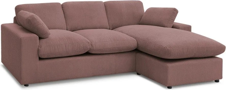 Rózsaszín kordbársony sarokkanapé Belair – Bobochic Paris