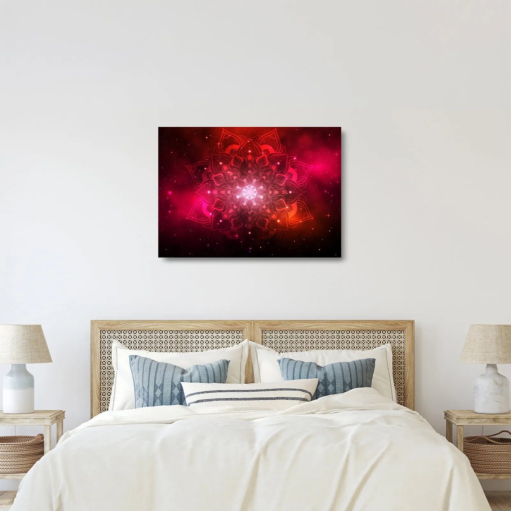 Piros absztrakció képe (üvegen) (70x50 cm)