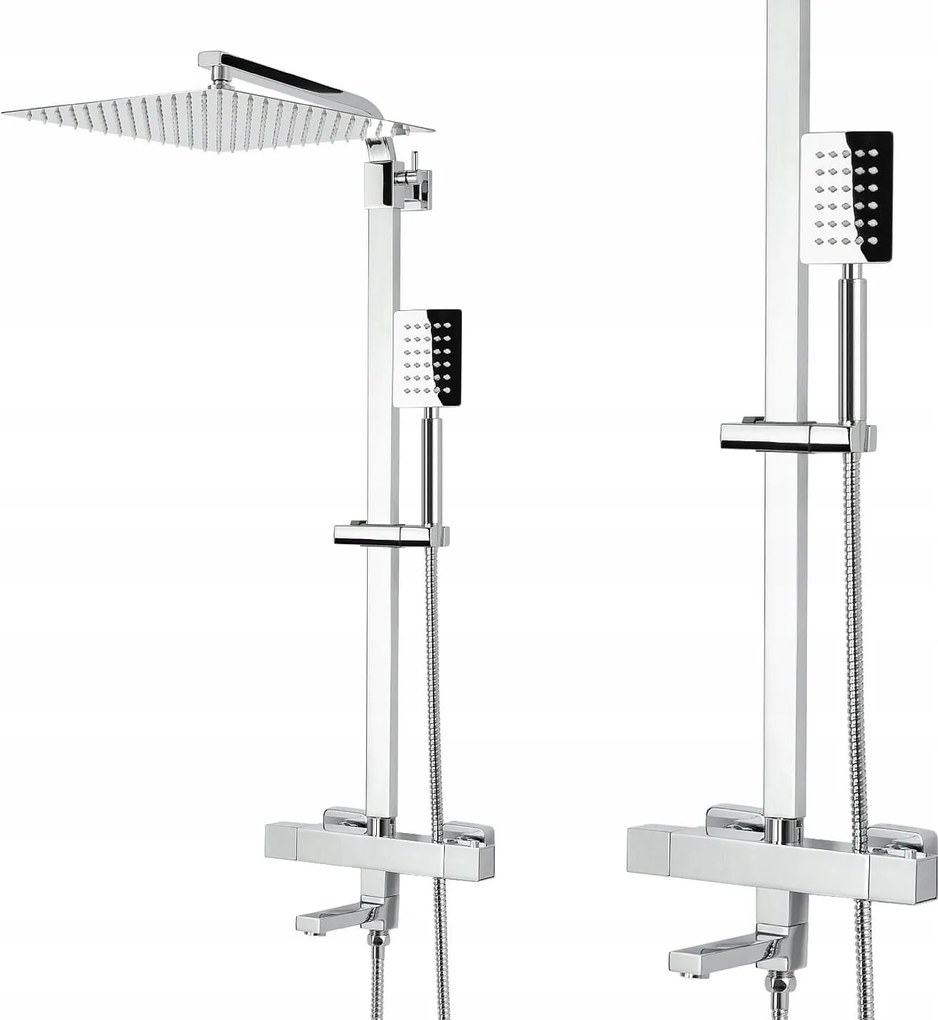 Zuhany Szett Kád Csaptelep Zuhanyoszlop Kifolyócső Termosztát