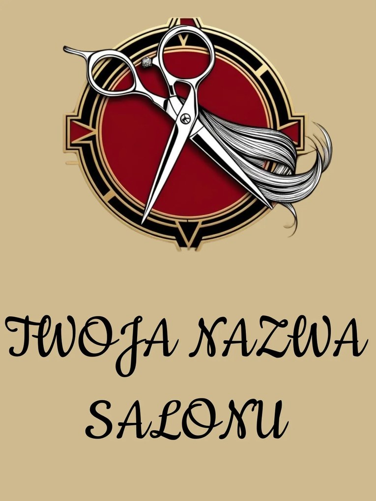 Fém poszter a Fodrászszalonhoz A szalon neve Személyre szabott minta 2