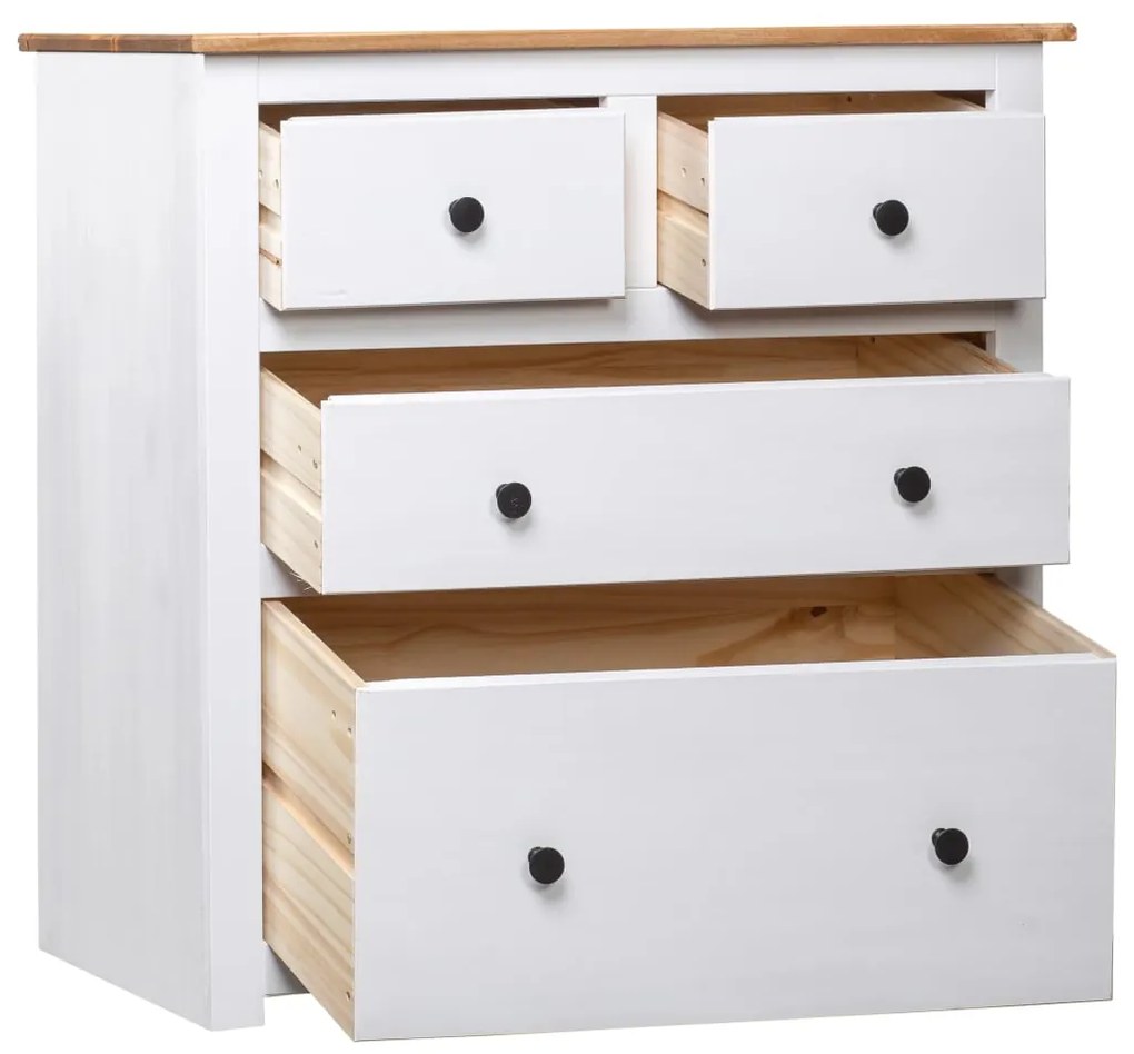 vidaXL fehér panama stílusú fenyőfa tálalószekrény 80 x 40 x 83 cm