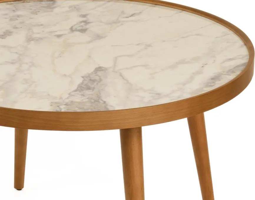 Polen 80 - Walnut, White Marble