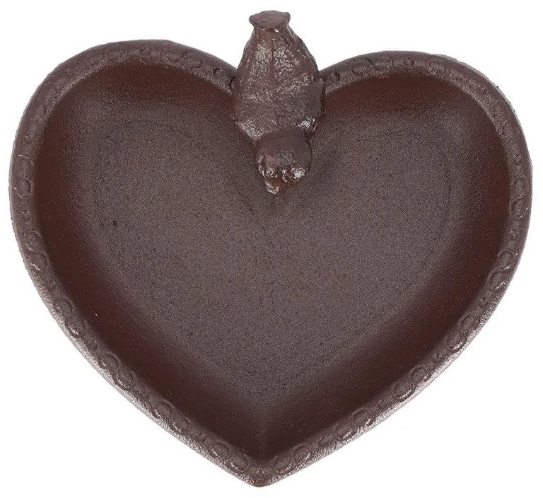 Szív alakú öntöttvas madáretető és itató