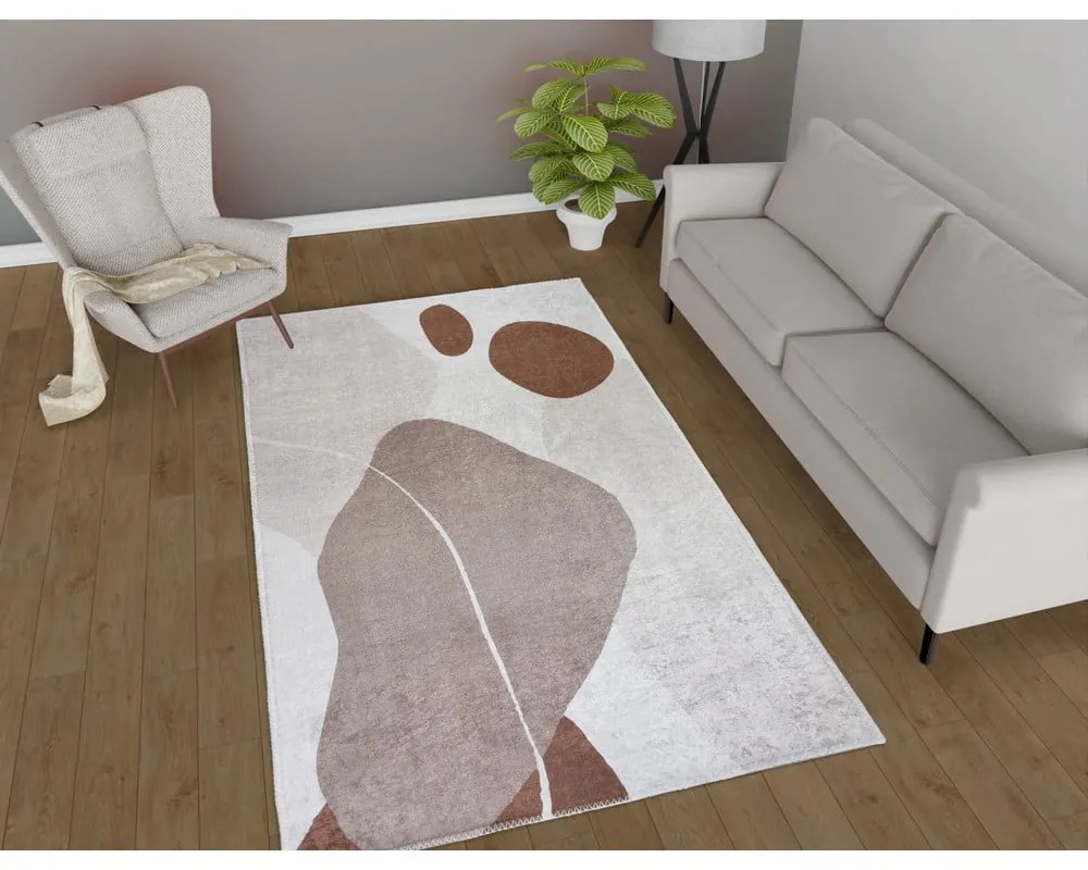 Krémszínű mosható futószőnyeg 80x200 cm Sandy Rocks – Vitaus