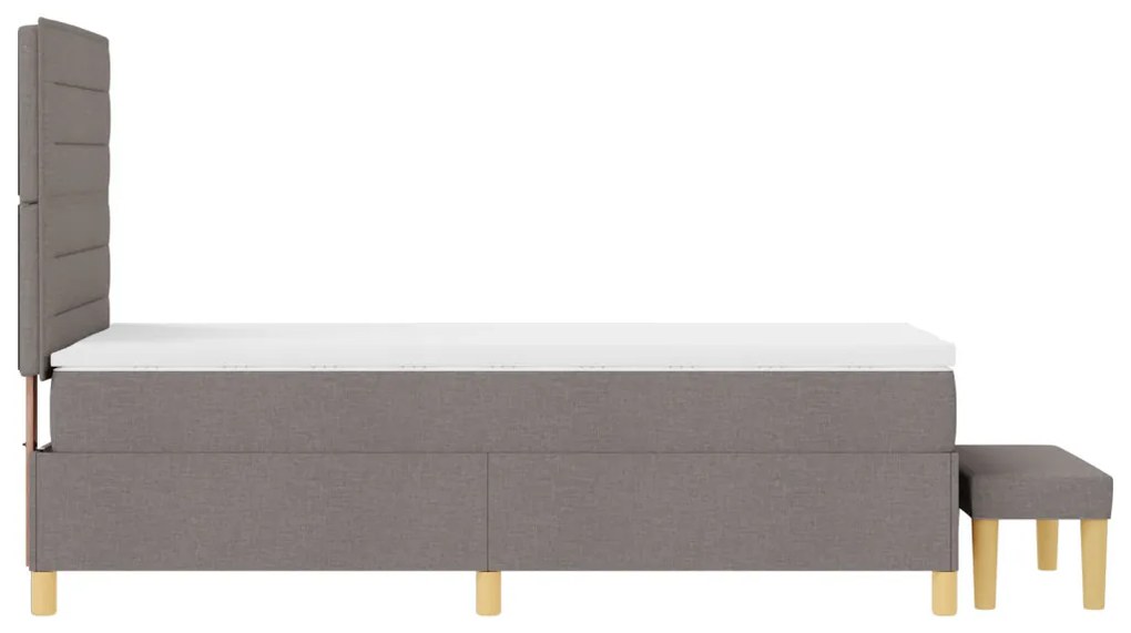 Box Spring Ágy Matraccal és Pad Taupe 80x200 cm Szövet