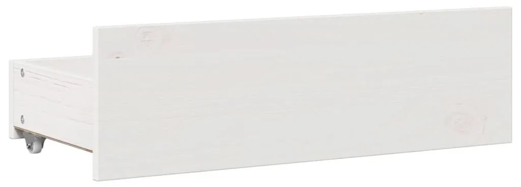 fehér tömör fenyőfa fiókos ágykeret matrac nélkül 90 x 200 cm