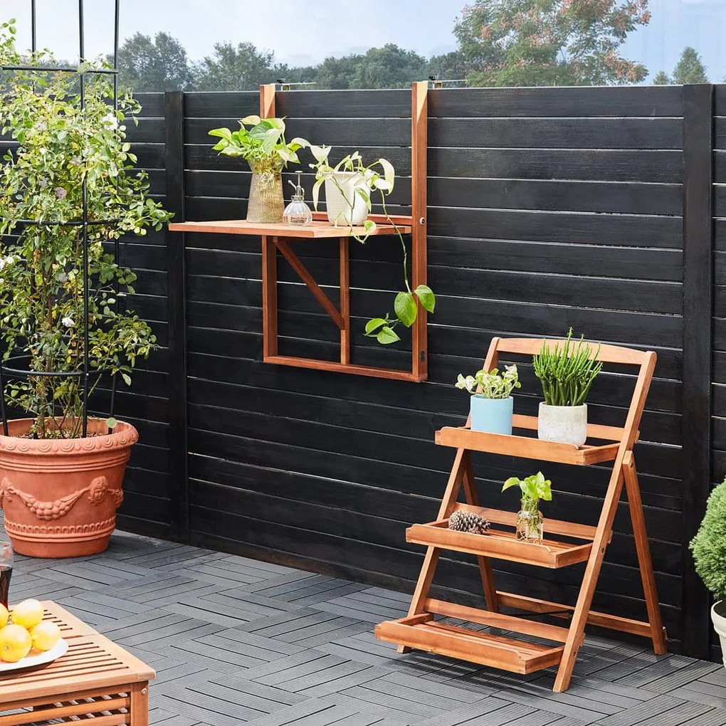 HANS függő erkélyasztal, 65x45x87cm, barna Casaria