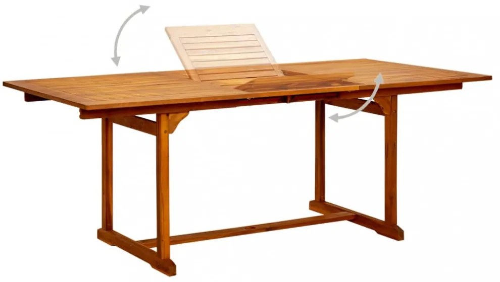 tömör akácfa kerti étkezőasztal (150-200) x 100 x 75 cm