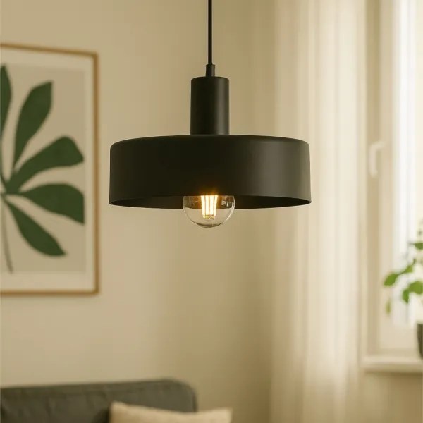 Kábeles csillár ARCANE 1xE27/60W/230V fekete