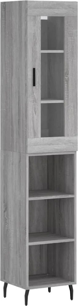 vidaXL szürke sonoma szerelt fa magasszekrény 34,5 x 34 x 180 cm
